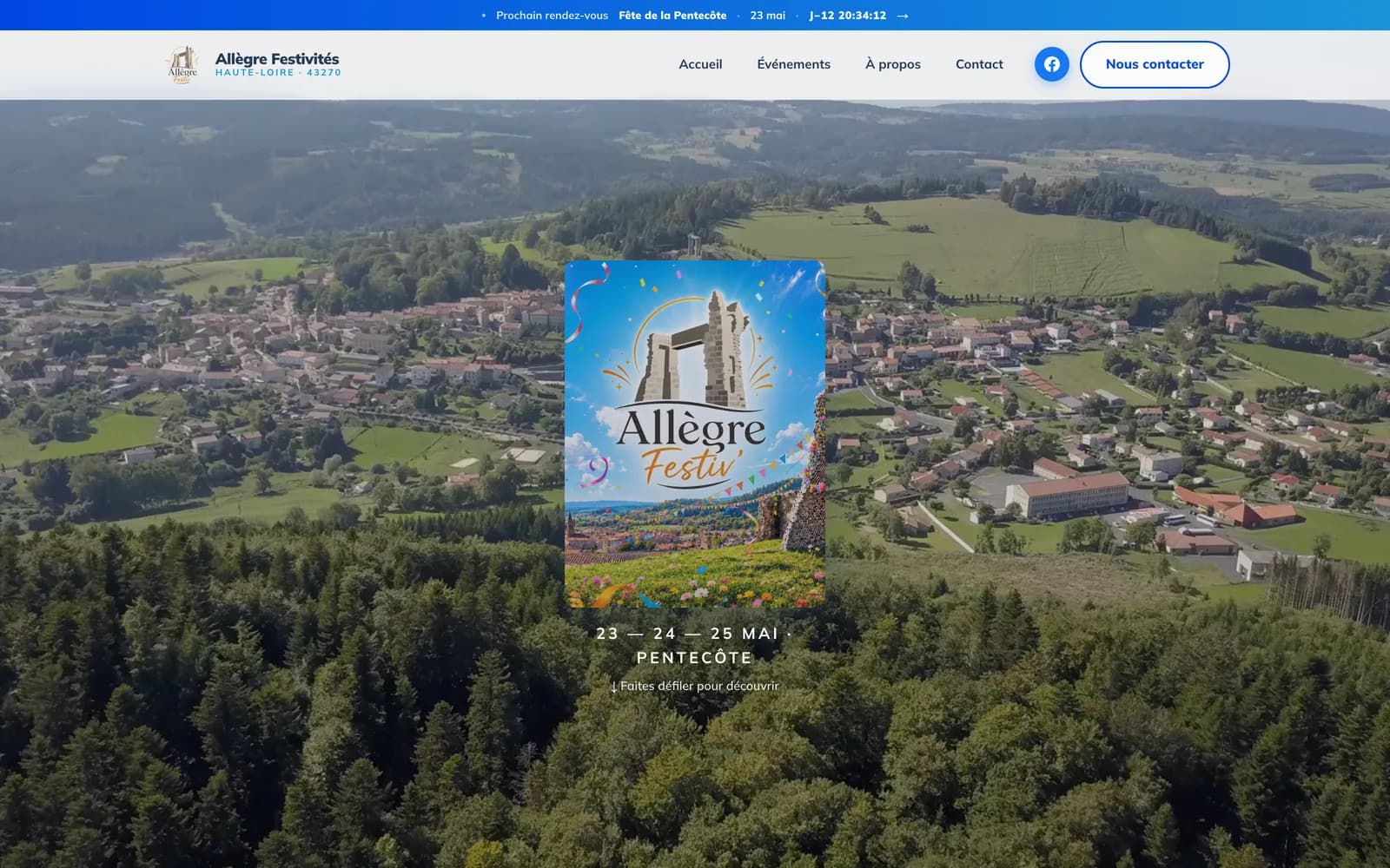 Capture du site Allègre Festivités
